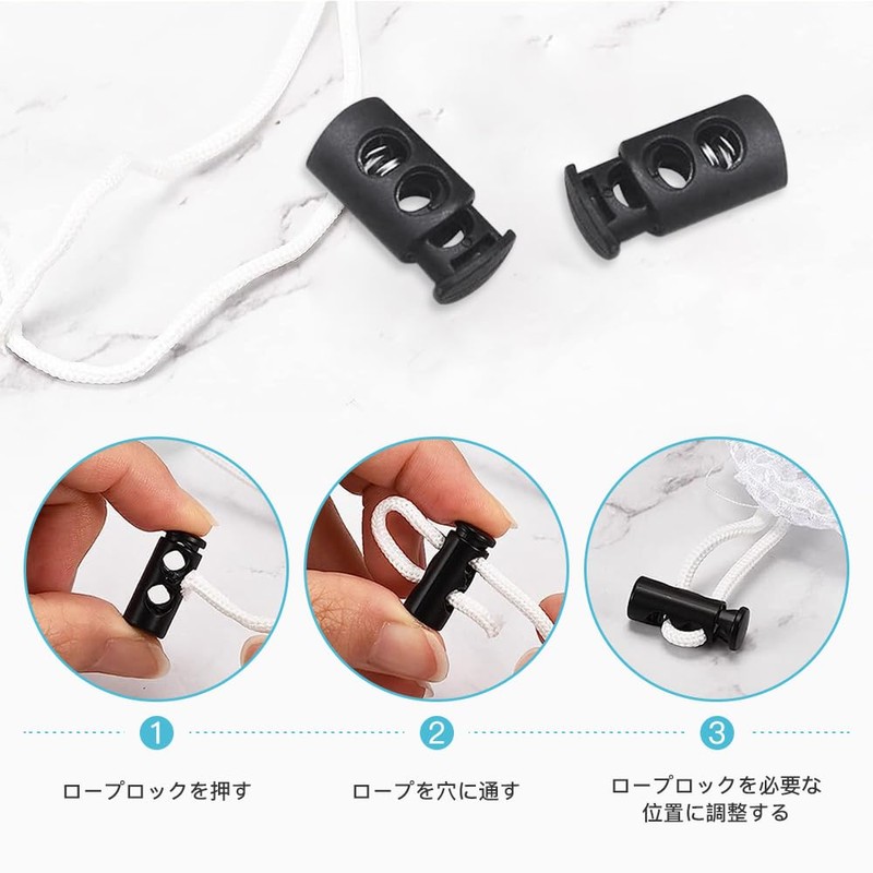 Samcos Spring Cord Stoppers (Pack of 20) Barrel Shaped 2