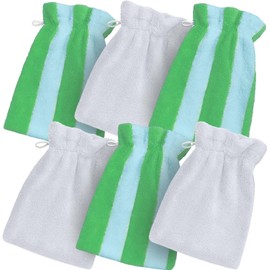 VOOVA & MOVAS - Manoplas de baño (6 unidades), color verde y blanco, estilo europeo con lazo