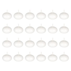 Mega Candles 24 pcs Unscented White Floating Candles, Hand Poured Wax Candle 1.5 Inch Diameter, Home Décor, Wedding Receptions, Occasions, Festivities, Events, Meditations, Tranquility, Spa