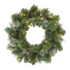 Puleo International 24" Pre-Lit Artificial Oklahoma Pine Wreath with LED