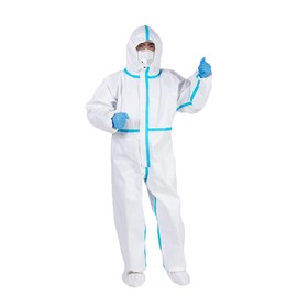 Disposable Protective Coverall Suit, Full Body Protective from Hazmat and Contamination, Non-Woven Clothing, Dustproof Purification Fabric Isolated Clothing Hood Coverall Suit (L/170CM)