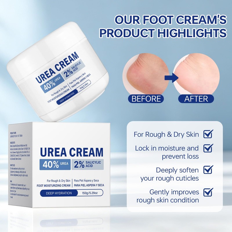 Urea Foot Cream 40%, Urea Cream with 2% Salicylic Acid