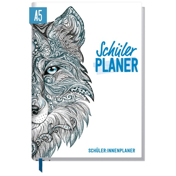 Schulstuff A5 Undated German School Planner with Wolf Design, School