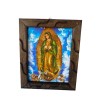 Virgen Guadalupe Azul Angeles Cuadro Rustico 9”x11” Nuevo