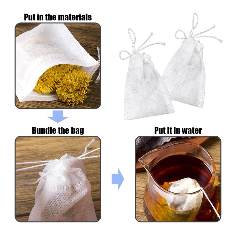 100 Tea Filter Bags, 5 Tea Hangers, Empty Loose Leaf