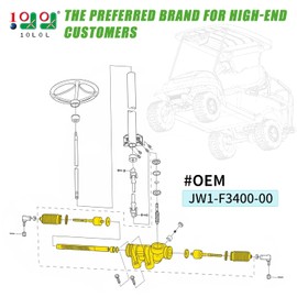 10L0L Golf Cart Steering Gear Box Assembly Fits for Yamaha Drive G29 Gas or Electric, OEM JW1-F3400-00