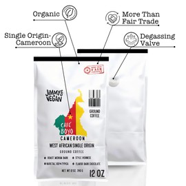 Café Boyo Seasonal Select-12 oz Single-Origin Cameroon Coffee, Medium-Dark Roast- Organic, Fair-Trade, Hand-Harvested West African Typica Coffee Beans