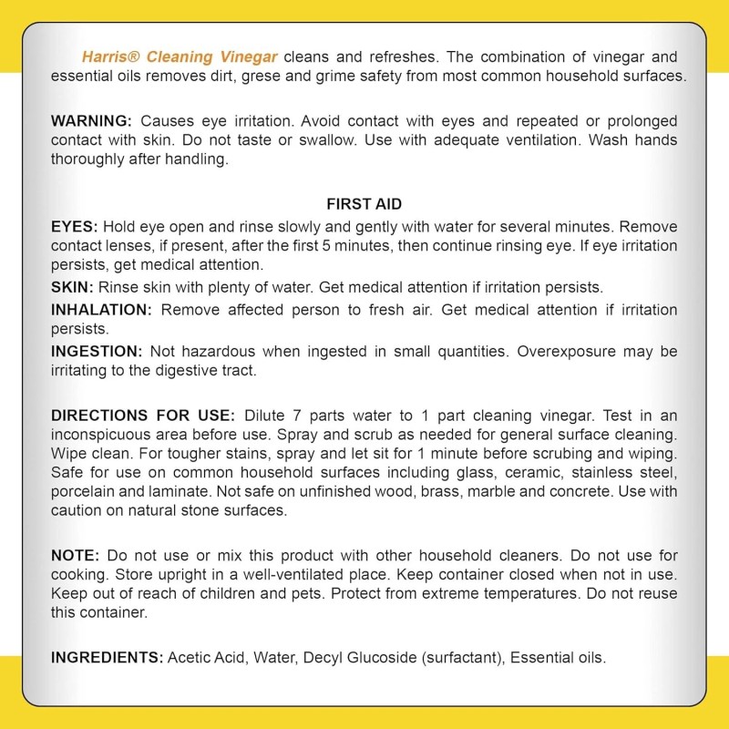 Powerful 128oz Cleaning Vinegar - No Rinse Orange Scent Cleaner