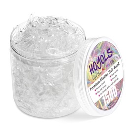 HOYOLS HOYOLS Clear Elastic Hair Rubber Bands, 1500pcs Mini Small Clear Ponytail Elastics Holders for Blond Kids Girls Hair No Crease Damage No Hurt 1 Inch TPU