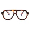 FEISEDY Stylish Reading Glasses for Woman Men Trendy Retro Double