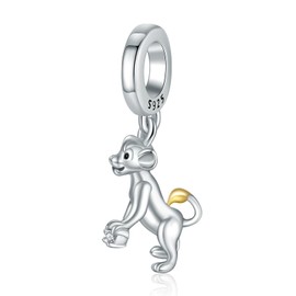 HAEPIAR S925 Charm Silver Bracelet Necklace Sterling Silver Dangles 100Th Mouse, Tigger for Women Girls, Cubic Zirconia