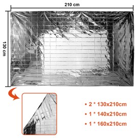 Maitys 4 Pcs Emergency Blankets High Silver Reflective Foil Sheet Heat Foil Protection Rescue Camping Blanket Hiking Space and Garden Greenhouse Covering Plant Growth Sheet