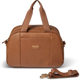 RZHomestore Igloo Luxe™ Satchel Cool Bag Handbag 15 Can Premium Soft Sided Bag (Cognac)