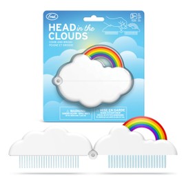 Genuine Fred HEAD IN THE CLOUDS Folding Brush and Comb, Fun Cloud and Rainbow Design, Hair Care Tool and Detangling Comb, Great for Travel and Diaper Bags, Fun Gift and Stocking Stuffer