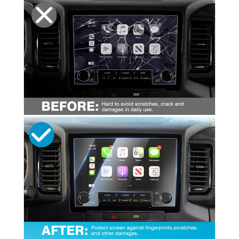 Karltys [Upgrade] 2 Pack 2022-2024 Nissan Frontier 9-InchTempered Glass Screen