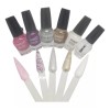 Saniye Barniz Esmalte De Uñas Glitter, Blanco, Brillo, Transparente