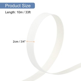 uxcell PVC Edge Banding 3/4 Inch x 33ft Self-Adhesive Edging Veneer Trim with Hot Melt Adhesive Pre-glued Tape for Veneer Tables Cabinet Repair Furniture Restoration, White Plane