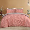 Sleepdown Ditsy Flowers Bedding Set, Pillowcase with Ribbons, Orange/White, 135