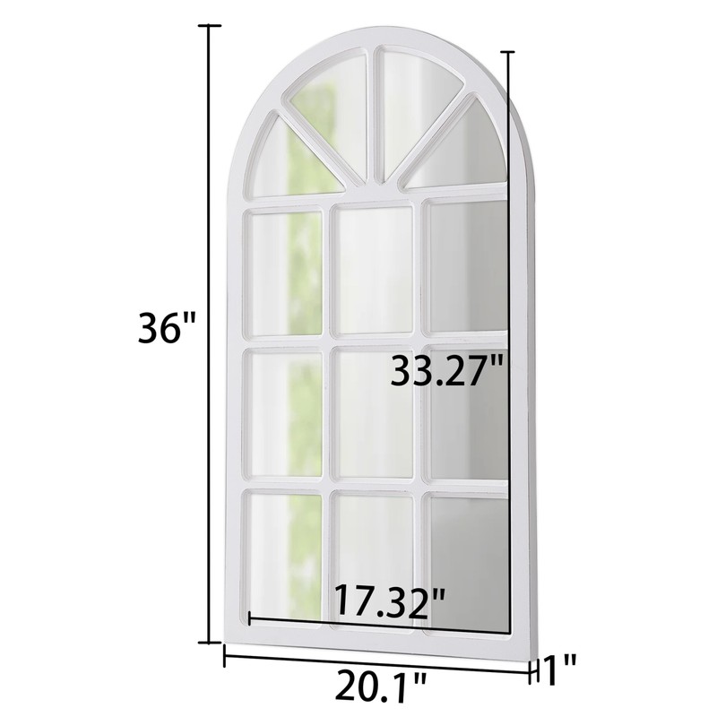 Sintosin Rustic Arched Window Pane Mirror 20 X 36 Inch,