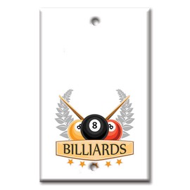 Art Plates - One Gang Blank OVERSIZED Switch Plate - OVER SIZE Switch Plate Cover - Billiards - (Made in USA)