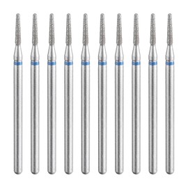 sourcing map 10pcs 120-140 Grits Diamond Grinding Bit 1.6mm Tapered Head 2.35mm Shank 8.5mm Length Stone Sanding Drill Bits Rotary Tool for Ceramic Glass Nails Grinding Polishing