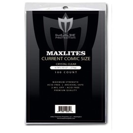 Max Pro MaxLites 2 Premium Super Clear Comic Bags - Archival Safe - Current Size (10)