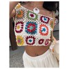 MakeMeChic Women's Crochet Floral Knitted Crop Tops Off The Shoulder