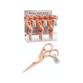 Milward Stork Embroidery Scissors Rose Gold 4.5" Sharp Tip