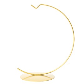 Polish Gallery Glass Ornament Display Stand Holder 7 inch Tall Simple Round Hanger Hook for Glass Ball Ornaments 120mm/5 inch Ø Gold