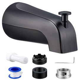Dreyoo Tub Spout (Universal Fits 1/2" Copper Pipe, 1/2" IPS and 3/4" IPS), Bathroom Bathtub Faucet with Adapters and Hex Wrench(Oil Rubbed Bronze,Simple)
