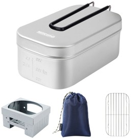 MiliCamp MR-250 Pro Mestin Canteen with Memory Spill Deterrent Groove, Outdoor Cookware, Hango, Camping Rice, 2 Cups, Mountain Climbing, Barbecue, Touring (Single Item)