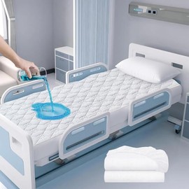 1 paquete de funda de colchón impermeable para cama de hospital de 36 x 84 x 14 pulgadas, protección contra la incontinencia de grado hospitalario, tela suave y transpirable para adultos mayores