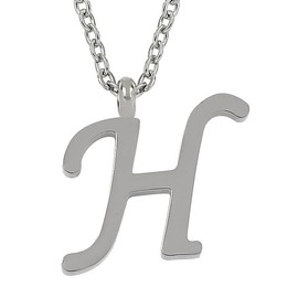10:10 Women's Necklace with Letter Initial Alphabet Pendant in Stainless Steel, Adjustable Thin Stainless Steel Chain, Regolabile, Stainless Steel, No Gemstone