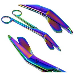 Medical and Nursing Multi Rainbow Color Bandage Scissors 7.25" (18.4 cm), High Polish