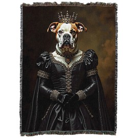 Pure Country Weavers Lady Bulldog Blanket - Royal Gift for Dog Lover - Cotton Tapestry Throw - Made in The USA - 72"x54"