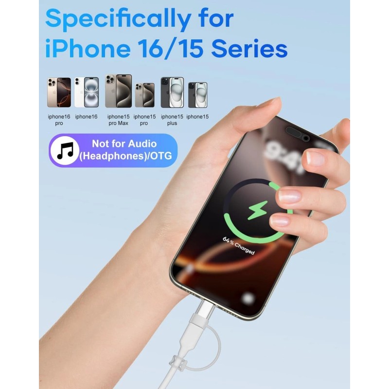 Kassdin USB C to Lightning Adapter 4 Pack [Mfi Certified]