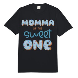 Momma of The Sweet One Donut Boy 1st Birthday Party Mother Comfort Colors Adult Heavyweight T-Shirt