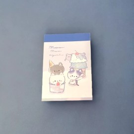 Crux Mini Memo - Crux Meow Meow Nyanko, Kawaii Tiny Notepad 3.5” Cute Kitty Cat