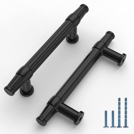 ROMATEE 10 Pack 3 Inch(76mm) Kitchen Cabinet Pulls Matte Black Kitchen Cabinet Handles Cabinet Hardware Cupboard Drawer Pulls Dresser Handles