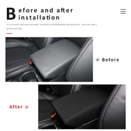 INTGET Car Center Console Armrest Cover for 2024 Subaru Forester Accessories 2019 2020 2021 2022 2023 Leather Middle Arm Rest Box Lid Cover Seat Pad Protector(Black)