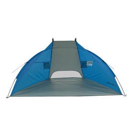 Drift Creek BS-002 Outdoor Portable Canopy Beach Waterproof Windproof Shelter Sun Shade Tent with 2 Mesh Sand Pockets, Carry Bag, and Stakes, Blue