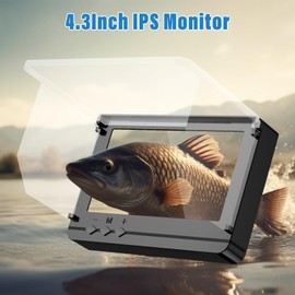 Underwater Fishing Camera,Wohuole Portable Fish Finder Camera HD 1000 TVL Infrared LED Waterproof Camera with 4.3 Inch LCD Monitor 15M Cable for Ice Lake Sea Boat Kayak Fishing(4.3 INCH)