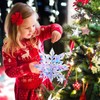 18pcs Winter Christmas Hanging Snowflake Decorations, 3D Holographic Snowflakes for