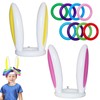 10pcs Easter Ring Toss Game Inflatable Bunny Ears Hat Rings