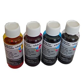 vhbw 4 x Refill Ink Compatible with Canon Pixma G2501, G2510 Printers - Refill Set Dye Cyan, Dye Magenta, Dye Black, Dye Yellow