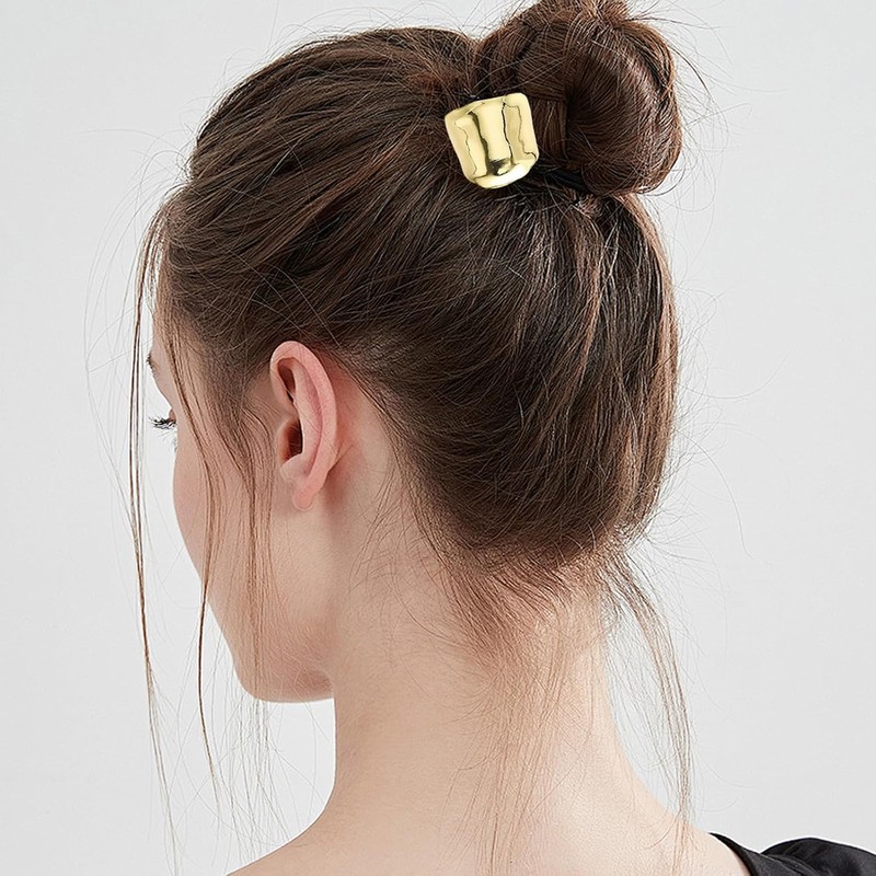 6 Pcs Doradas Hair Ties Accesorios Mujer, Retro Elástico Ligas