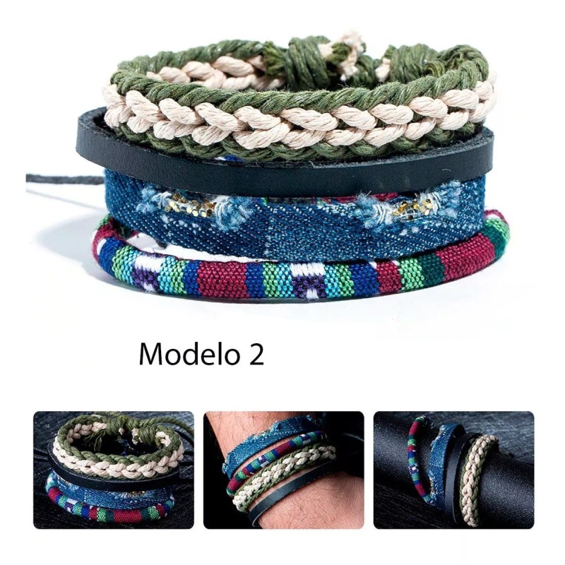 Veraly Pulsera Cuero Boho Vintage Multicapa Caballero Variedad