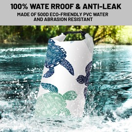 Cliduli Waterproof Dry Bag,Roll Top Sea Turtle Small Waterproof Backpack 5L/10L/20L Floating and Lightweight Bags for Kayaking, Boating, Fishing, Swimming and Camping