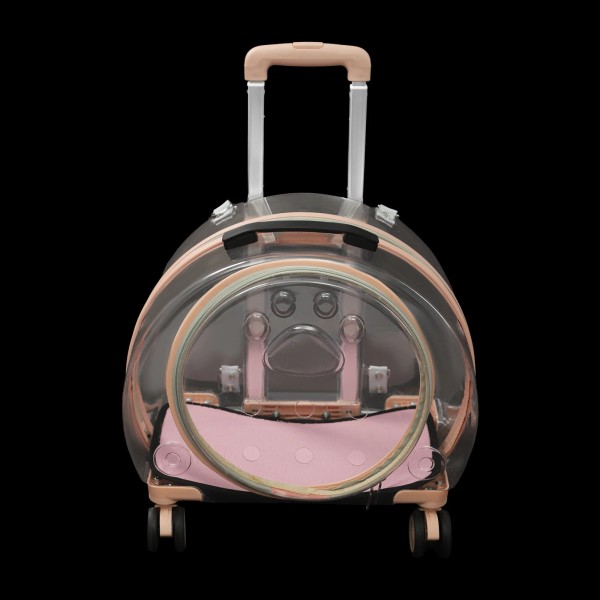 GDRASUYA10 Transparent & Fully Breathable Dog/Cat Carrier with Rolling Wheels