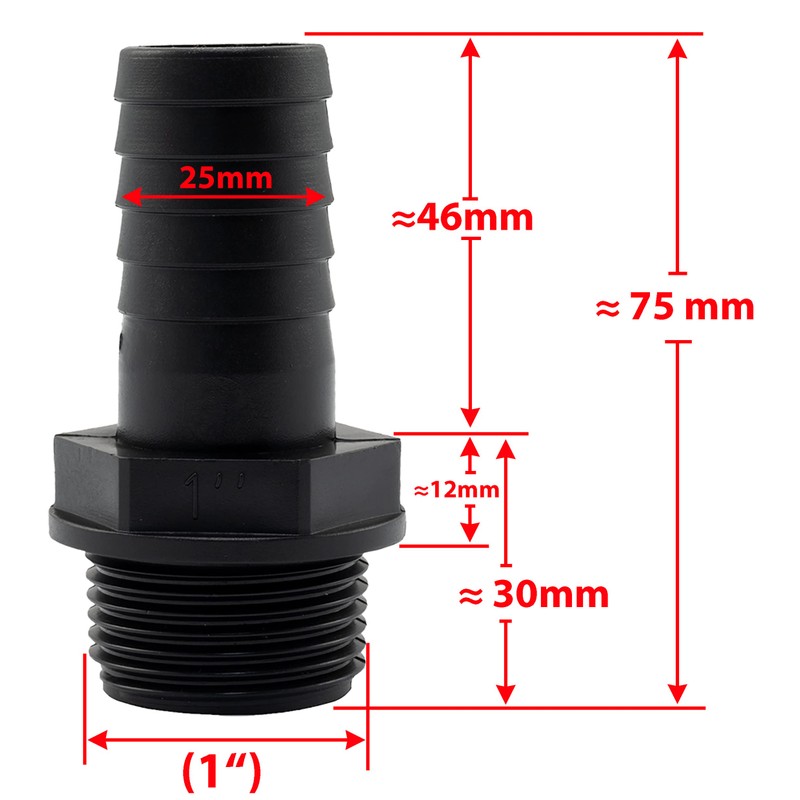 AERZETIX - C63625 Set of 2 Male Hose Connection Straight